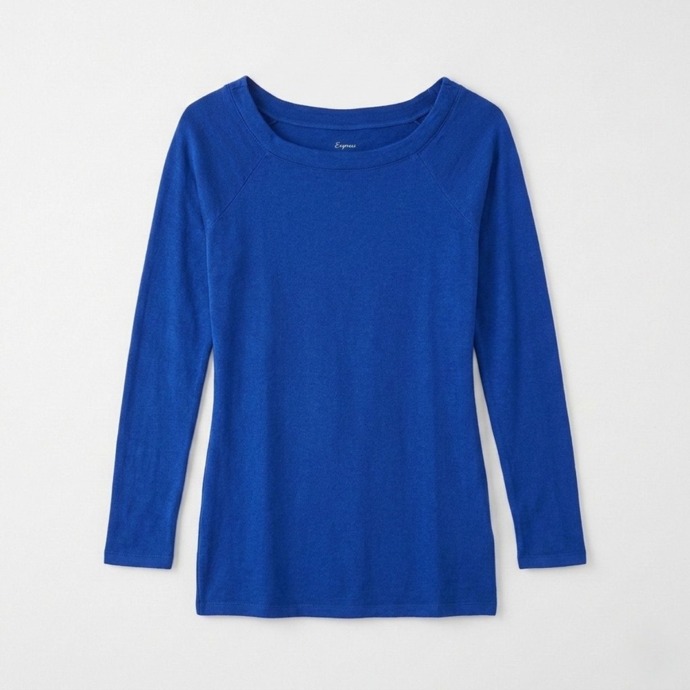 AS-IS Express Sexy Basic Layering Tee Long Sleeve - Women - Royal Blue - Large